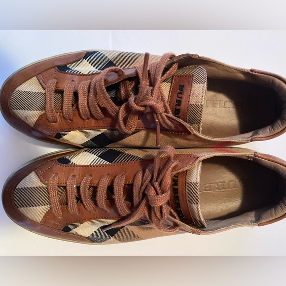 Burberry Shoes - Burberry Women's SZ US 8 EU 39 Brown and Tan ICONIC CHECK NOVA Sneakers
